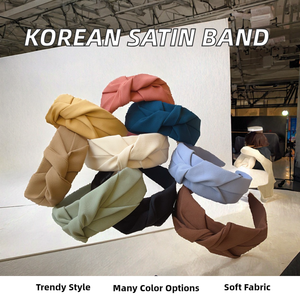 Diadema de Satén Cruzado de Color Sólido Estilo Americano con Borde Ancho para Mujer - Product Image 2