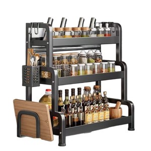 <b>Kitchen</b> Storage <b>Rack</b> 3 Tier Countertop Multifunctional Spice Organizer Standing Type For Utensils - Product Image 3