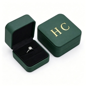Custom Ring <b>Box</b> Luxury Rigid Leatherette Custom Jewelry <b>Display</b> <b>Box</b> Velvet Insert Foil Stamping Custom Logo Factory Wholesale - Product Image 4