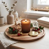 Plateau circulaire en bois écologique, durable, non toxique, pour fêtes, maison, cuisine, rangement, planche multifonctionnelle pour aliments cuisinés
