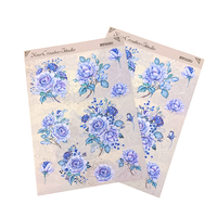 Étiquette autocollante bouteille de shampoing, étiquette auto-adhésive vintage rose bleue, pour cadeau, papeterie de décoration, 50 pièces