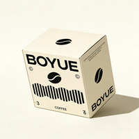 Boîtes à café rigides en papier avec revêtement UV personnalisé en gros, avec laminage mat, gaufrage et feuille d'or pour un emballage élégant de grains de café