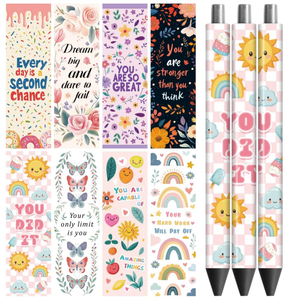 Enveloppes de stylos UV DTF personnalisées avec motifs brillants, impressions UV DTF pour marque-pages de motel, dessins animés, thèmes Maman - Product Image 5