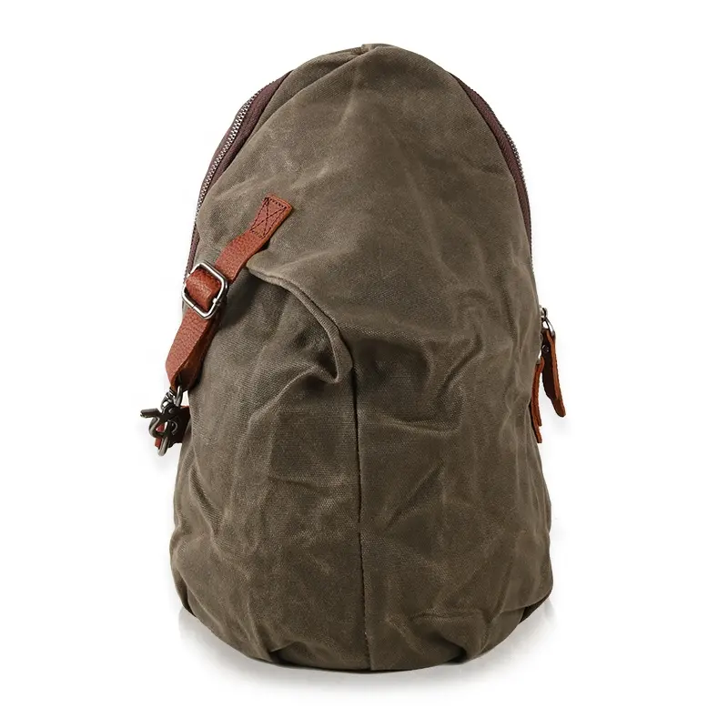 CHANGRONG Custom Men's Sling Backpack Waxed Canvas Crossbody Bag Casual Daypacks