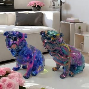 Figura Decorativa de Bulldog con Cabeza Inclinada, Esculpida en Resina Epoxi, de Alta Gama, para Decoración del Hogar, Sala de Estar y Escritorio - Product Image 1