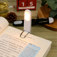 Nuevo diseño lindo 3 colores de luz LED USB recargable libro luz brillo ajustable marcapáginas luz de lectura en la cama