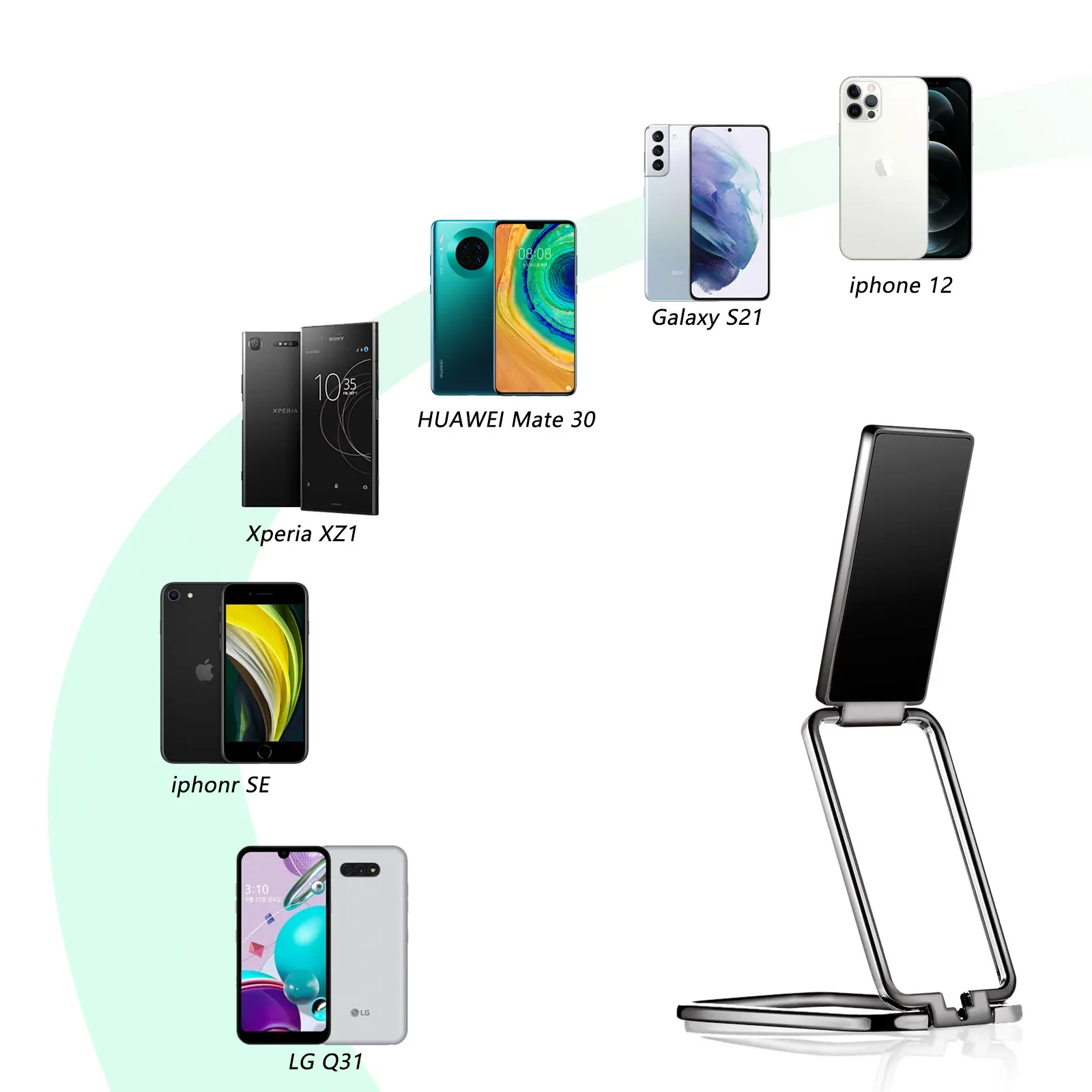Support de bague carré avec support de téléphone portable magnétique rotatif à 360 degrés Support de bague en métal avec logo