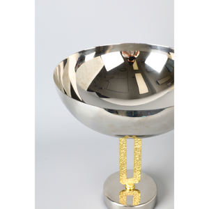 Bol en métal doré rond de luxe moderne en acier inoxydable de grande taille pour salade fruits chocolat ou sucre - Product Image 2