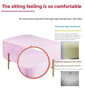 Tabouret Rembourré Rectangle Repose-Pieds Moderne <span class=keywords><strong>En</strong></span> <span class=keywords><strong>Fer</strong></span> Forgé pour Salon Couloir Chambre Canapé Usine <span class=keywords><strong>En</strong></span> Gros - Product Image 5