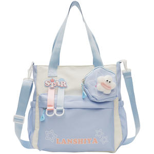 Girls Hand Carry High School Junior Student Tutoring Class Large Capacity Single Shoulder <b>Crossbody</b> <b>Bag</b> Zipper Polyester New - Product Image 6