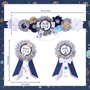 Épingles de corsage pour future maman et future papa, thème Espace, Galaxie, Étoile, Grossesse, Univers, Révélation du Sexe, pour Baby Shower et Maternité - Product Image 2