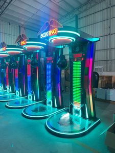 Machine de boxe anglaise en métal à monnayeur avec éclairage <span class=keywords><strong>LED</strong></span> RGB, jeu d'arcade commercial de mesure de force de frappe pour usage intérieur/extérieur - Product Image 1