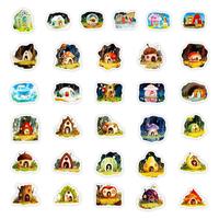 56 Piezas de Adhesivos de PVC Impermeables con Dibujos Animados de Animales para Decoración de Carcasas de Teléfono, Cuadernos y Vasos