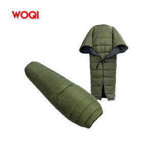 Sac de couchage hybride Woqi, vert militaire, léger, portable, respirant, en nylon, style enveloppe, pour le camping, la randonnée et le trekking - Product Image 1