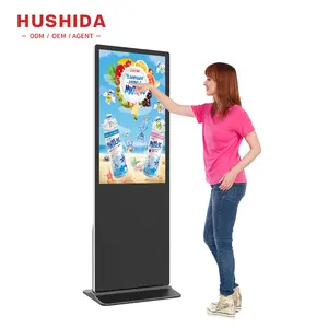 Indoor 43 Inch Totem Ultra Dunne Vloer Lcd Digitale Bewegwijzering Kiosk Touch Screen Ad Board