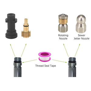 Kit de nettoyage de canalisations pour nettoyeur haute pression <span class=keywords><strong>Karcher</strong></span> & Lavor 1/4" NPT, 5800 PSI, avec 2 buses de nettoyage et 2 adaptateurs - Product Image 3