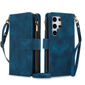 Cross Shoulder 9 fentes pour cartes portefeuille étui en cuir pour <span class=keywords><strong>Samsung</strong></span> S21FE/S22/S23/S24 Ultra, pour Galaxy Note 20 Ultra Case Bag - Product Image 3