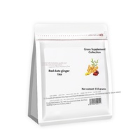 Thé aux dattes rouges et au gingembre, écorces de mandarine séchées, bandes de gingembre, conditionné individuellement, substitut de thé aux herbes florales