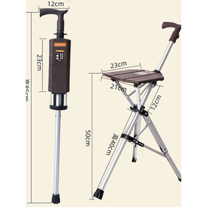 Cane <b>Stool</b> <b>Folding</b> Electric One Button Opening Closing Portable With Seat For Elderly Outdoor Use - Product Image 3