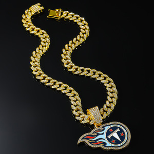 Hot Selling Popular Design Hiphop Geometric Rugby Team Logo Pendant Necklace Men's Alloy Necklace Fashion Jewelry Wholesale - Product Image 1