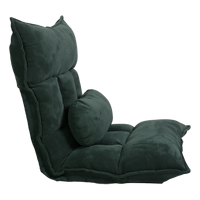 Fauteuil pouf vert réglable et pliable pour économiser de l'espace, idéal pour appartement studio