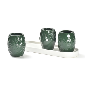 Lot <span class=keywords><strong>de</strong></span> 3 mini pots <span class=keywords><strong>de</strong></span> fleurs en céramique vert noirâtre avec plantes succulentes pour la maison, le jardin ou la décoration intérieure au sol - Product Image 5