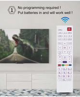 Télécommande tout-en-un universelle RCT042 IR//RF/2.4G à code fixe, commande vocale, portée de 10 m pour décodeur/télévision/audio