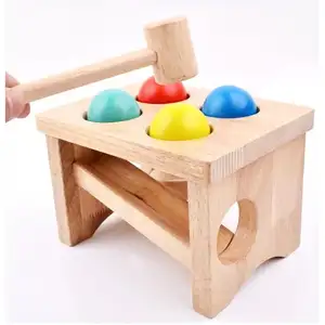 Großhandel Kinderspiel Holz Pfund und Percussion Spielzeug Holz Pfund Bank Spielzeug Hammer Spielzeug
