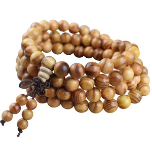 Pulsera de Oración Budista de 108 Cuentas, Cuentas Redondas de Madera de 6mm, Ceremonia Religiosa, Joyería Unisex, Estilo Étnico, Origen Hangzhou - Product Image 4