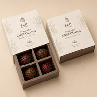 luxe à rabat rigide avec insertion de logo doré boîte de chocolat magnétique personnalisée
