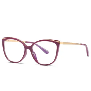 2052高品質安い混合高級tr90フレームキャットアイスペクタクル不規則な新しい光学眼鏡ダークスクエアフレームメガネ