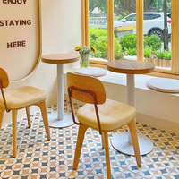 Chaises de salle à manger en bois massif de style américain, couleur crème, dossier moderne, pour les salons de thé, les cafés, les tables à manger, la maison