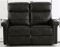 Canapé fonctionnel moderne en similicuir gris foncé, fauteuil inclinable de détente