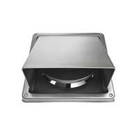 Grille de ventilation carrée en acier inoxydable de 4 pouces avec clapet anti-retour amorti pour extracteur mural et conduits d'air de ateliers