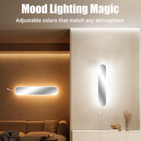Applique murale LED intelligente moderne pour intérieur, contrôle WiFi, chambre à coucher, salon, applique murale décorative, abat-jour blanc