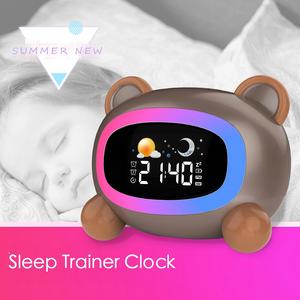 Sevimli Hayvan Çocuk Uyku Eğitmeni Çalar Saat, 7 Uyku Sesi, 5 Renkli Işık, 2 <span class=keywords><strong>Alarm</strong></span> ve Güneş/Ay Hatırlatıcısı ile Bebek Odası İçin - Product Image 5