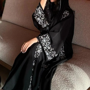 2026 Eid Luxury Modest Dubai <strong>Abaya</strong> Elegant Embroidery 3 Piece Set Wide Sleeves Hijab Maxi Polyester Loose Fit Muslim Women <strong>Abaya</strong> - Product Image 3