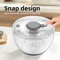 Huishoudelijke multifunctionele pers-type groente-dehydrator, plastic, handmatig, voor salade, fitnessmaaltijden, fruit, afgietbak, keuken afgietmand
