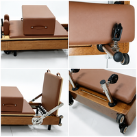 Mesin Pilates Reformer Lipat Rangka Kayu Walnut Rel Baja Tahan Karat Busa Eco 5D Portabel Tahan Lama Studio Rumah Profesional