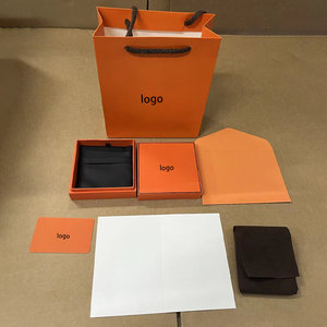 Ensemble de pochettes à bijoux orange de luxe au design unique, emballage complet, boîte cadeau avec logo personnalisé pour bracelet pour femme - Product Image 5