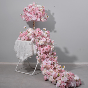 Blanco Rosa Flores artificiales Seda 60cm Rosa Hortensia Mesas grandes para Bola de flores Pieza central Decoración de la boda - Product Image 2