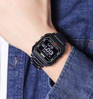 Retro reloj digital para hombre relojes de lujo a prueba de agua de acero inoxidable reloj de pulsera Cool SKMEI 2149 relojes digitales para hombres