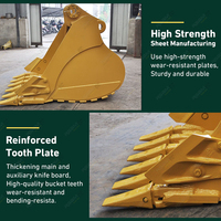 Bucket Penggali RSBM 42'' 1067mm dengan Gigi dan Pemotong Samping untuk Excavator