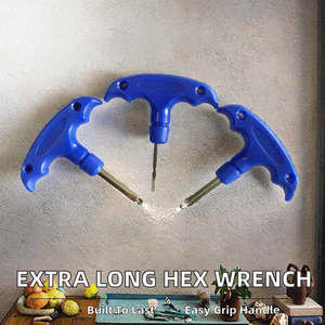 2.5mm 3mm 4mm 5mm DIY Metric OEM Carbon Steel Plastic Ergonomic Handle Extra Long Arm Hex Key Allen Key <b>Wrench</b> Nickel Coated - Product Image 2