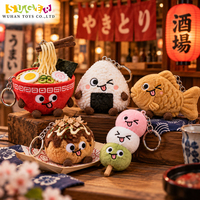 Porte-clés en peluche OEM sur le thème des aliments japonais : Ramen, Onigiri, Taiyaki, Taco, Takoyaki – Pendentif Kawaii pour les boutiques de souvenirs et les promotions