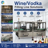 Ligne de production de machine d'embouteillage automatique de bouteille en verre de vin 2.2kw whisky et liqueur à bas prix