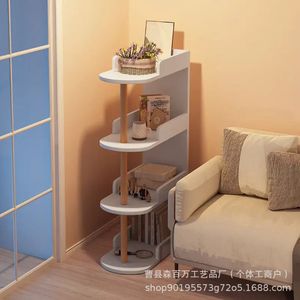 Storage Cabinet Round 4 Layers Standing Type Durable Multipurpose <b>Desktop</b> Organization <b>Shelf</b> - Product Image 4