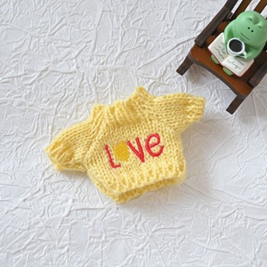 Mini peluche moelleuse et douce, poupée de dessin animé DIY, super idole, chien, ours, vêtements mignons, pull, bouton, accessoires de tenue - Product Image 5