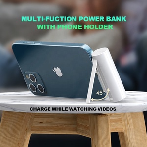Banque d'alimentation portable Enerforce Wholesale 96g Type-c Apple Port à charge rapide 5000mAh avec support de téléphone intégré - Product Image 3