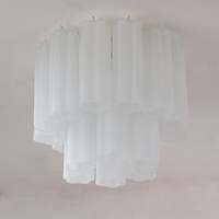 Plafonnier en verre de Murano givré pour la maison, lustre en tube de verre de Murano